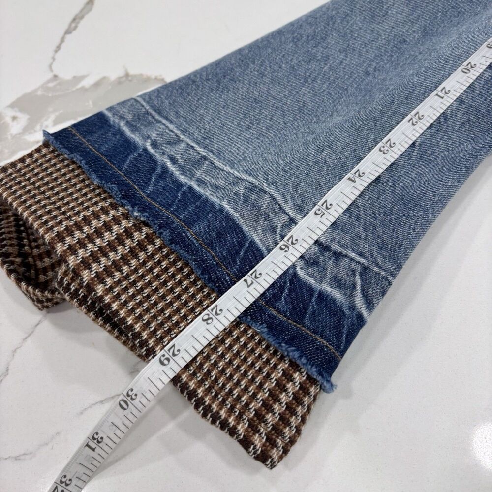 DO By Dee Ocleppo Jeans Womens Size 8 High Rise Plaid Wide Leg Mixed Media - Picture 8 of 10